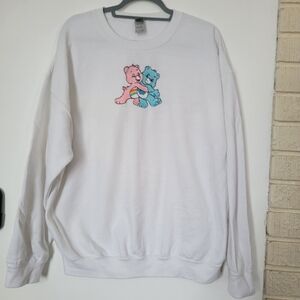 Care Bear grumpy hug embroidered white sweatshirt size XL
